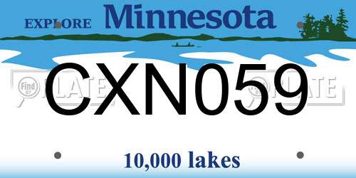 CXN059 Minnesota License Plate