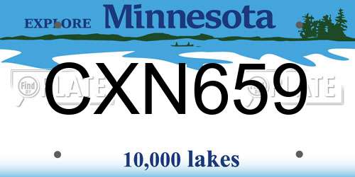 CXN659 Minnesota License Plate