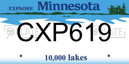 CXP619 Minnesota License Plate
