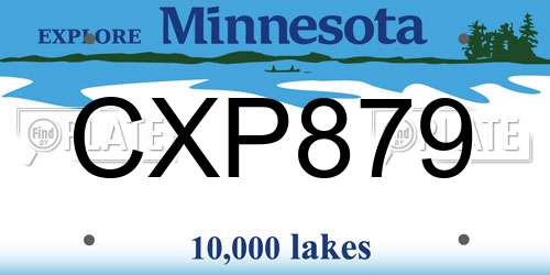 CXP879 Minnesota License Plate