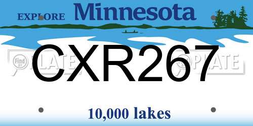CXR267 Minnesota License Plate