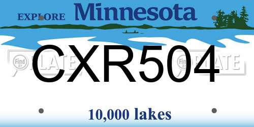 CXR504 Minnesota License Plate