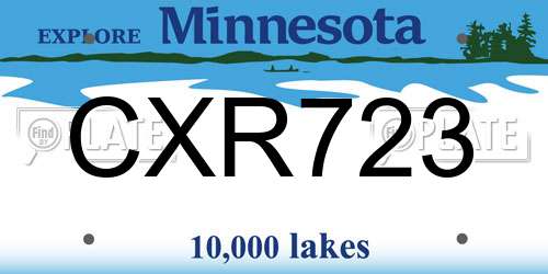 CXR723 Minnesota License Plate