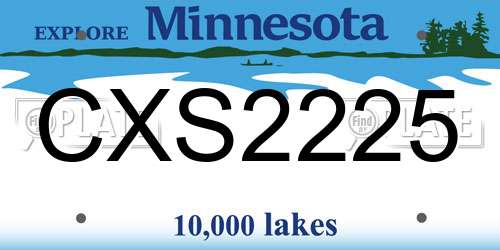 CXS2225 Minnesota License Plate