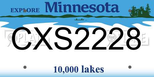 CXS2228 Minnesota License Plate