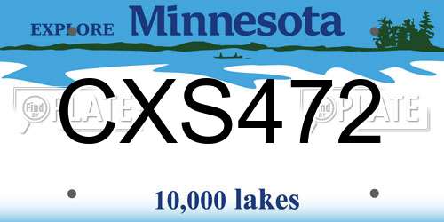 CXS472 Minnesota License Plate