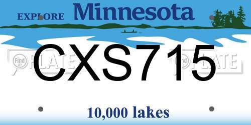 CXS715 Minnesota License Plate