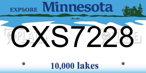 CXS7228 Minnesota License Plate