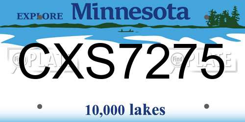 CXS7275 Minnesota License Plate
