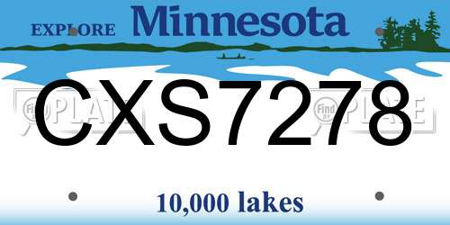 CXS7278 Minnesota License Plate