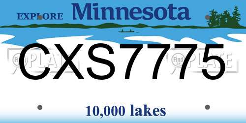 CXS7775 Minnesota License Plate