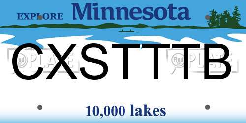 CXSTTTB Minnesota License Plate