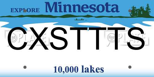 CXSTTTS Minnesota License Plate