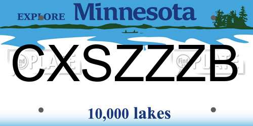 CXSZZZB Minnesota License Plate