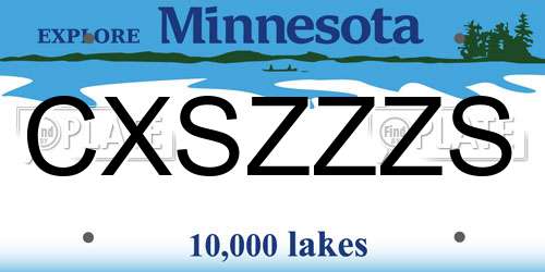 CXSZZZS Minnesota License Plate