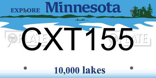 CXT155 Minnesota License Plate