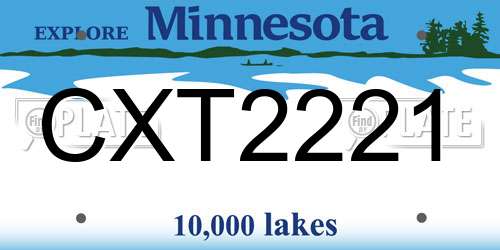 CXT2221 Minnesota License Plate