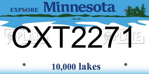 CXT2271 Minnesota License Plate