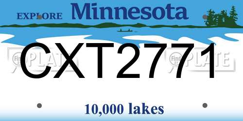 CXT2771 Minnesota License Plate