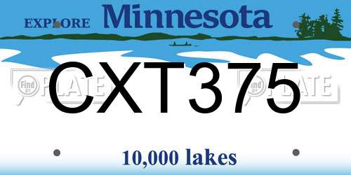 CXT375 Minnesota License Plate