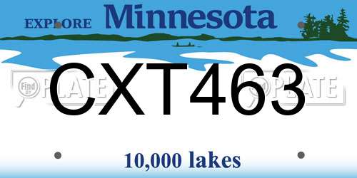CXT463 Minnesota License Plate