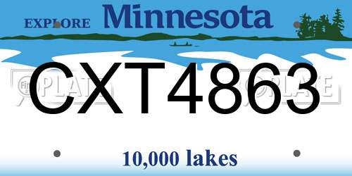 CXT4863 Minnesota License Plate