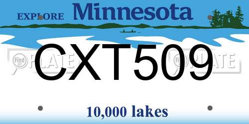 CXT509 Minnesota License Plate