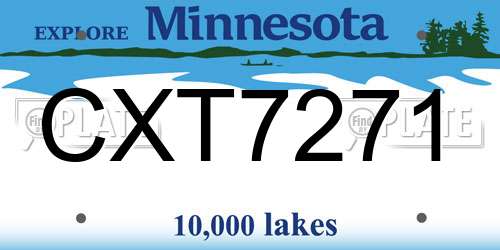 CXT7271 Minnesota License Plate