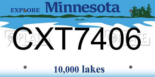CXT7406 Minnesota License Plate