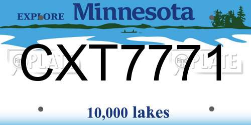 CXT7771 Minnesota License Plate