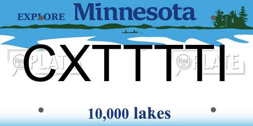 CXTTTTI Minnesota License Plate