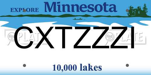 CXTZZZI Minnesota License Plate