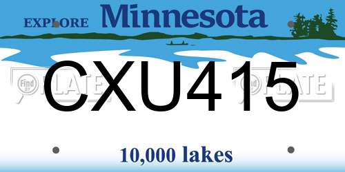 CXU415 Minnesota License Plate