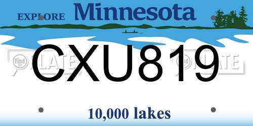 CXU819 Minnesota License Plate
