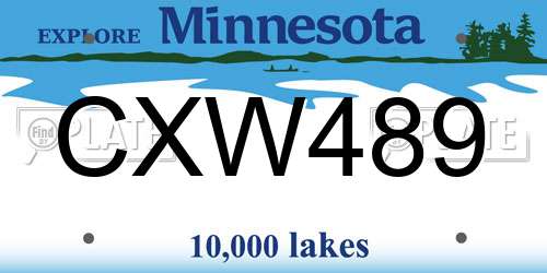 CXW489 Minnesota License Plate