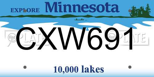 CXW691 Minnesota License Plate