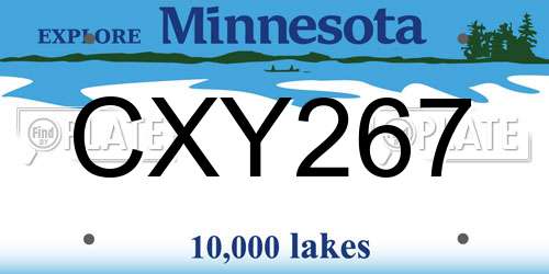 CXY267 Minnesota License Plate