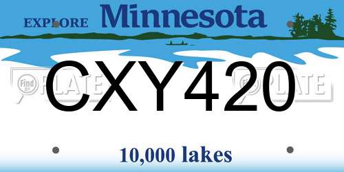CXY420 Minnesota License Plate