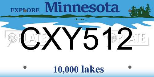 CXY512 Minnesota License Plate