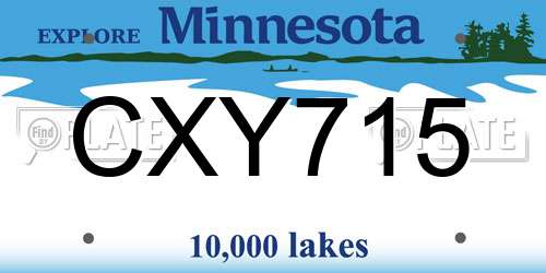 CXY715 Minnesota License Plate