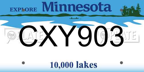 CXY903 Minnesota License Plate
