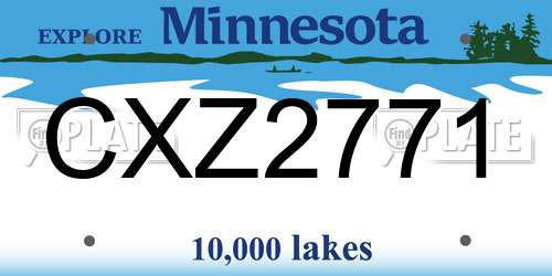 CXZ2771 Minnesota License Plate
