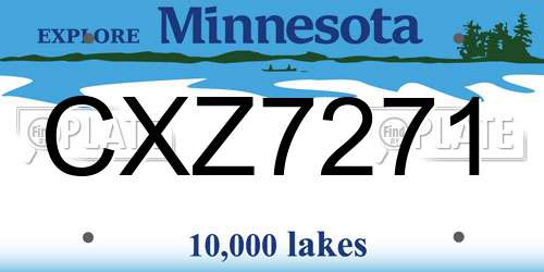 CXZ7271 Minnesota License Plate