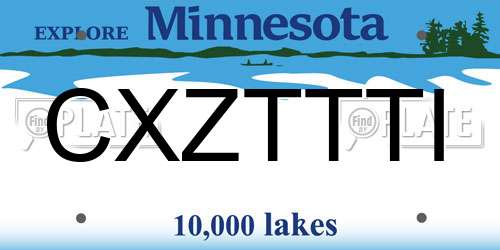 CXZTTTI Minnesota License Plate