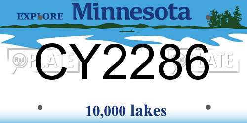CY2286 Minnesota License Plate