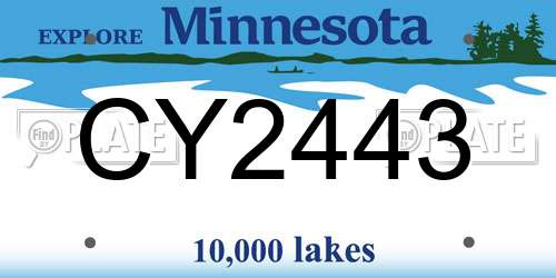 CY2443 Minnesota License Plate