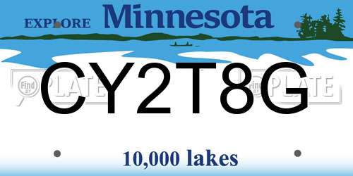 CY2T8G Minnesota License Plate