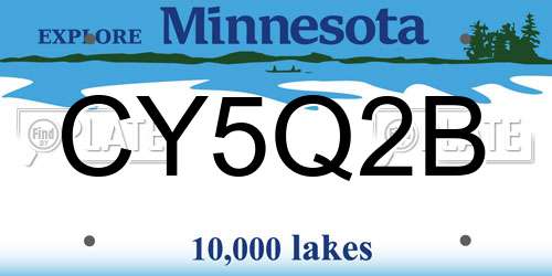 CY5Q2B Minnesota License Plate