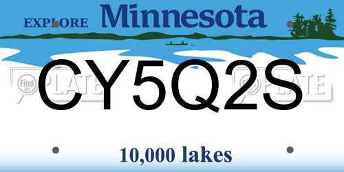 CY5Q2S Minnesota License Plate