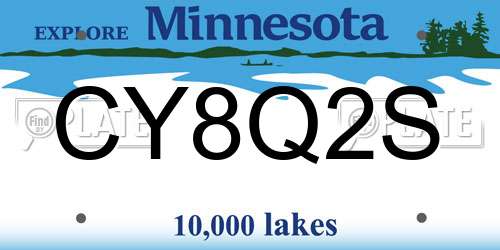 CY8Q2S Minnesota License Plate